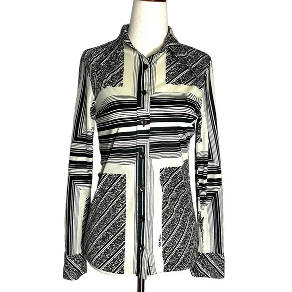 Vintage 1970s Robert Wayne Disco Shirt M/L - Picture 1 of 10